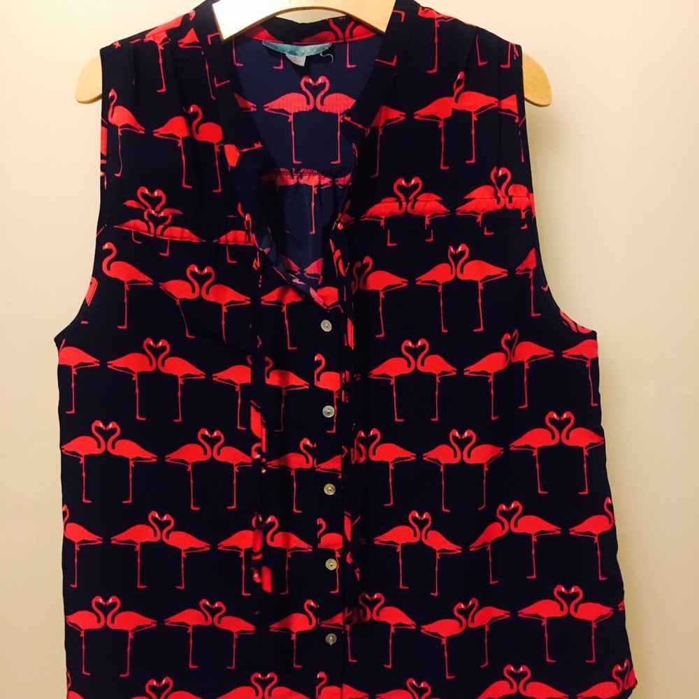 Pim + Larkin Flamingo Print Top Medium